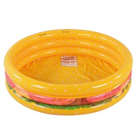 XFlated Hamburger 3 Ring Inflatable Kiddie Pool for Kids, 45 Inches, Ideal Water Pool in Summer, 1-3 Occupancy, Ages 3+