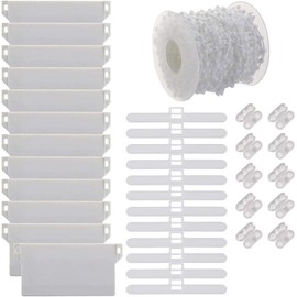 Vertical Blind Repair Kit with 10m Chain and Connector, Plastic DIY Replacement Accessories for Vertical Blinds and Top Hangers 127mm