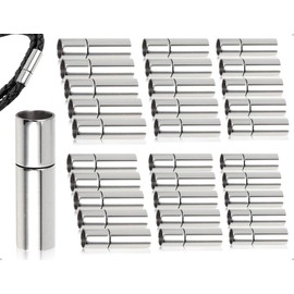 ZoeTekway Pack of 30 Cord End Caps Chain Clasp Buckle Slide Paracord Clasps for Bracelets Jewellery Making (2/2.5/3/4/5/6 mm, Silver)