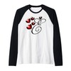 Monogram Initial Letter E Heart Love Raglan Baseball Tee