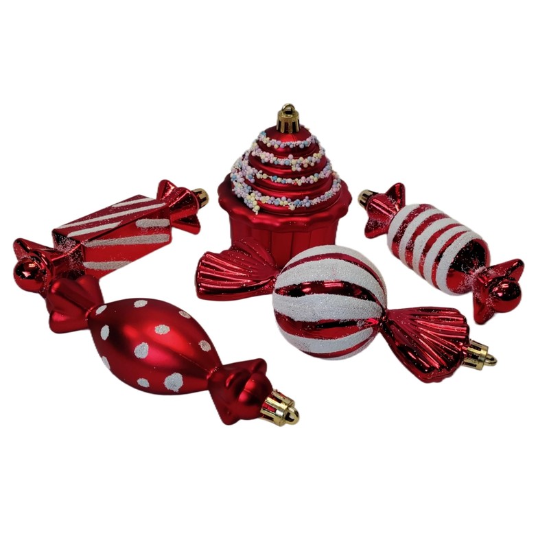 Christmas Tree Decorations Red and White Candy Cane Design 20