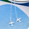 Rockyu Women's 925 Silver Earrings, Airplane Motif, Long Chain Earrings,