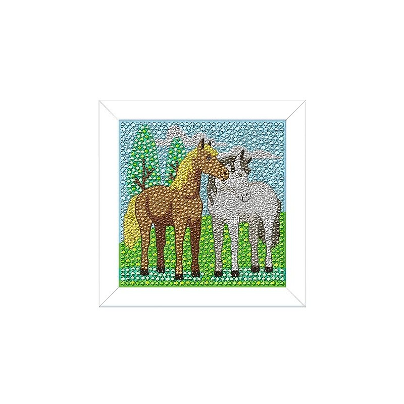 Ursus 43530002F Diamond Painting Picture, Horses, Set with Acrylic Diamonds,