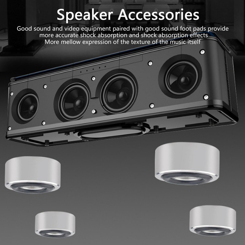 4 Pcs Speaker Feet, Shock Base Pad Spikes, Aluminum Shockproof