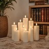 SEHNSY Flameless Pillar Candles, 9 Pack Ivory Real Wax Remote