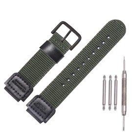 MCXGL 18mm Nylon strap Replacement for Casio Men's AE1200WH AE-1000 SGW-300H/400 W-735 PRG270 Leather Watch band Armygreen
