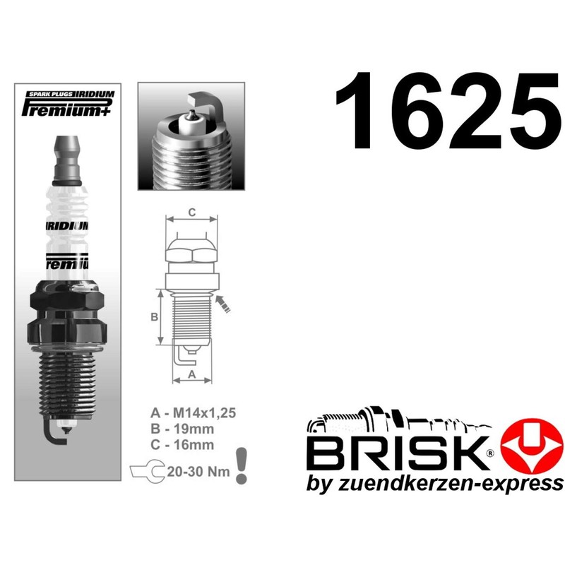 BRISK Iridium Premium+ Plus P7 DR17YIR-1 1625 Spark Plugs (Pack