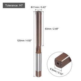 QUARKZMAN Hand Reamer 11 mm H7 Metric Reamer Drill for Metal Wood Hole Reaming, Straight Grooves 9SiCr Alloy Steel Cutting Tool