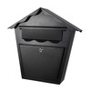 Wall Mount Locking Mailbox - Black Horizontal Triangular Security Mailbox