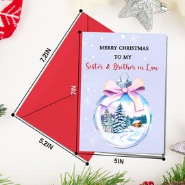 OutsatalinX Christmas Card for Sister and Brother in Law - Sister and Brother in Law Christmas Card with Envelopes, Funny Christmas Greeting Cards, Holiday Cards, Christmas Gifts, Stocking Stuffers