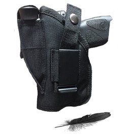Feather Lite Fits Glock 23,26,29,30,36 with Laser. Soft Nylon Inside or Outside The Pants Gun Holster.
