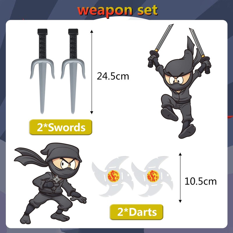 GUBOOM Ninja Costume for Children, Muscle Suit Samurai Ninja, Suitable