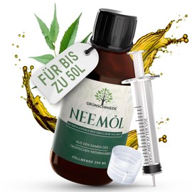 Premium Neem Oil with Emulsifier [250 ml], Natural Neem Oil for Plant Care Including Dosing Syringe and Dosing Cap