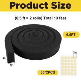 Tlswshsy 2 inch x 6.5 ft Air Conditioner Foam Tape-2Pcs Foam Air Conditioner Weatherseal Tape-Non-Adhesive Foam Seal Strip with Glue Point for Air Conditioner Door Window Seal