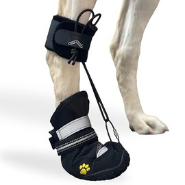 WALKABOUT™ MuckUP All-Terrain ToesUP No Knuckling Drop Foot Boot Brace for Dogs Dragging Paws - Corrective Outdoor Pet Shoes for Safe Adjustable Toe Lift Support (Size 4, 2 Count)