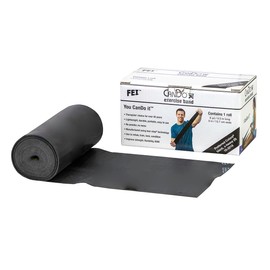 Cando-1211054 CanDo Low Powder Exercise Band, 6 yard Roll, Black: X-Heavy