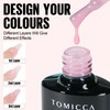 TOMICCA 4 Colours, UV Nail Varnish, Pink & White Set,