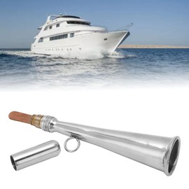 Fog Horn for Boats, Manual Air Horn for Boats, Portable Stainless Steel Fog Horn, Loud Signal Whistle for Emergencies, Hand Boat Fog Horn