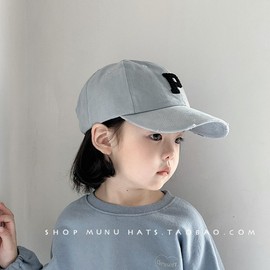 Unisex Baby Embroidered Baseball Cap for Spring/Autumn - Korean/Western Style Simple Letter Design - Travel-Friendly for 2-6 Year Olds 48-52cm) / R Letter Baseball Blue 3ea