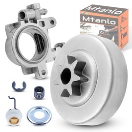 Mtanlo 3/8" Clutch Drum Sprocket Oil Pump Worm Gear Kit fit For Stihl MS311 MS391 Chainsaws, 3/8" 7T Clutch Drum, Needle Bearing, Washer, Clip, Oil Pump, Worm Gear