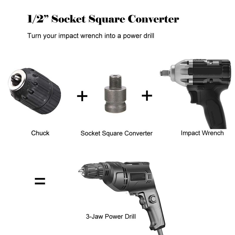 Hymnorq 1/2-20UNF Keyless Drill Chuck 2-13mm Clamping Range with SDS-Plus