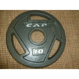 CAP  10 lb Barbell Olympic Grip Weight Collection, 2" Center Hole, Grip Holes