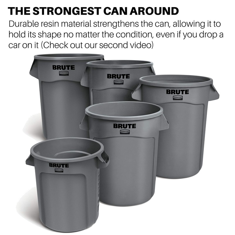 Rubbermaid Commercial Products BRUTE Heavy-Duty Round Trash/Garbage Can, 32-Gallon, Green,