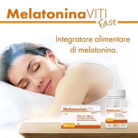 Melatonina Viti - Fast, Integratore per il Sonno, 1 mg di Melatonina, Può ridurre il tempo per Prendere Sonno, 60 Compresse al Gusto Arancia, Senza Glutine