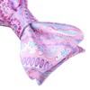 HISDERN Men's Floral Jacquard Wedding Party Self Bow Tie Pocket