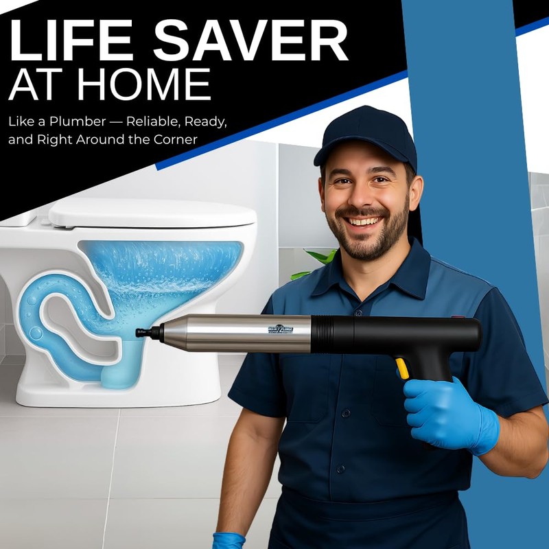Ultimaxx InstaPlunge Electric Toilet & Drain Plunger – Powerful One-Button