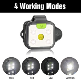 HOKOILN 2 Pack Running Lights for Runners, Rechargeable 4 Modes Clip on Flashlight, LED Night Safety-Light, Reflective Running Gear for Running, Walking, Jogging, Hiking (Black)