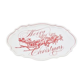 Mud Pie Toile PLATTERS & Trays, 11 1/2" x 16", RED