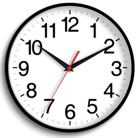 Rohioue 18 Inch Wall Clock, Modern Battery Operated Wall Clocks, Silent Non Ticking Large Analog Clock for Living Room, Office, Home, Bedroom, Kitchen, Bathroom(Black)