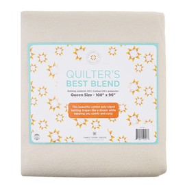 Quilt Batting Queen Size 108" x 96" | 80/60 Warm Cotton Poly Filling with Quilt Pattern Included | Medium Weight Batting Roll for Stuffing Blankets and Quilting Supplies