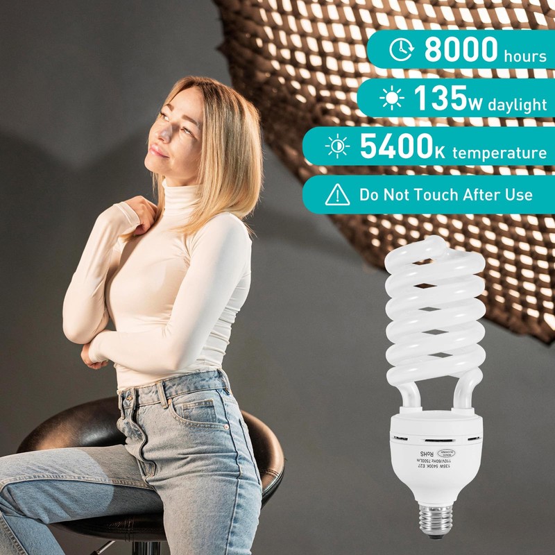Skytex 1 Pcs 135W 5400K Color Temperature CFL Light Bulb,