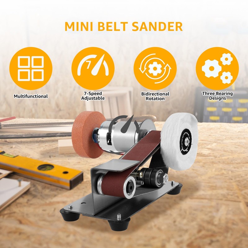 Mini Belt Sander, 15° Electric Knife Sharpener Bench Grinder Sanding