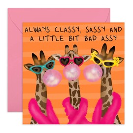 Central 23 - Fun Birthday Cards for Her - 'Always Classy Sassy And A Little Bit Bad Assy' - Funny Birthday Cards for Him - Sister Birthday Card - Best Friend Birthday Card - Comes with Stickers