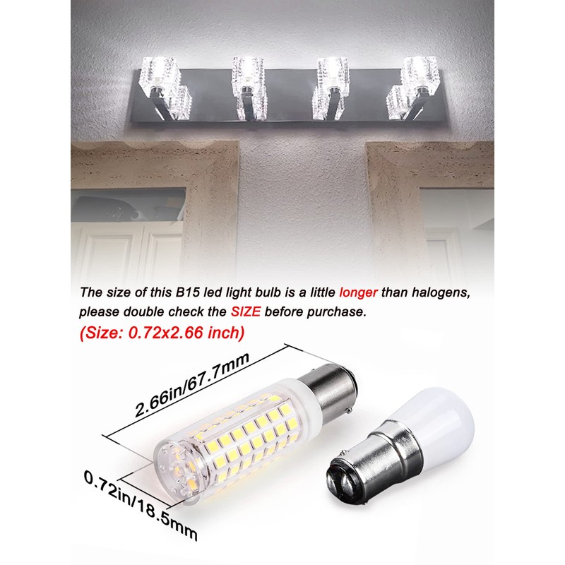 Ziomitus Dimmable BA15D Led Bulbs 120V Daylight 6000K, 40W 50W