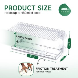 SUNALLY SUNALLY Window Bird Feeder for Outdoors, Clear Bird Feeders Window Mounted with Strong Suction Cups, Transparent Bird House Outside Wild Bird Watching for Garden, Yard, Elderly Kids Viewing