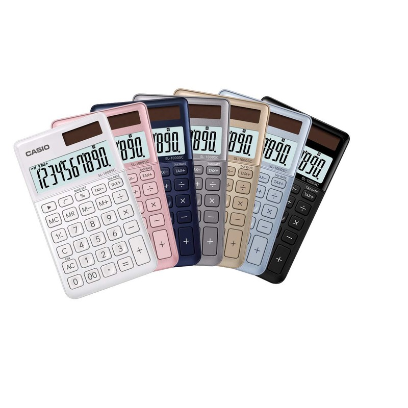 Casio SL-1000SC-WE Stylish Calculator, 10 Digits, White