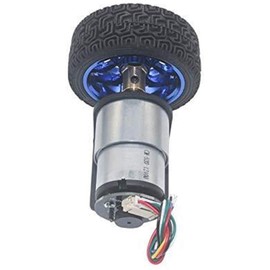 1pc 37mm Diameter Geared Motors 12V 24V DC Gear Motor with Encoder and Wheel Kit for DIY JGB37-520 Gearmotor Tools