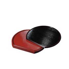 Yamaga Lacquerware Shop Half Moon Tray, Non-Slip, 1 Piece, Kishu Lacquered, Made in Japan, Made in Japan, Obon Tray, Tray (11.8 inches (30 cm)