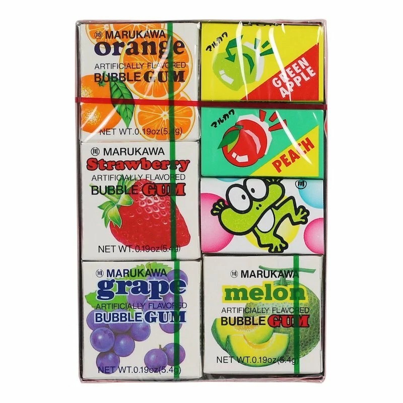 Marukawa Japan Marble Bubble Gum Orange Strawberry Melon Grape Flavor