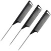 Hair Metal Carbon Parting Combs 3PCS, for Women and Girls,
