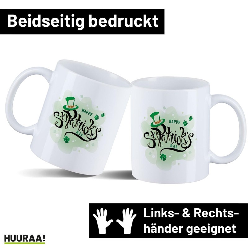 Huuraa Teacup Happy St. Patrick’s Day Gift Cup White 330ml