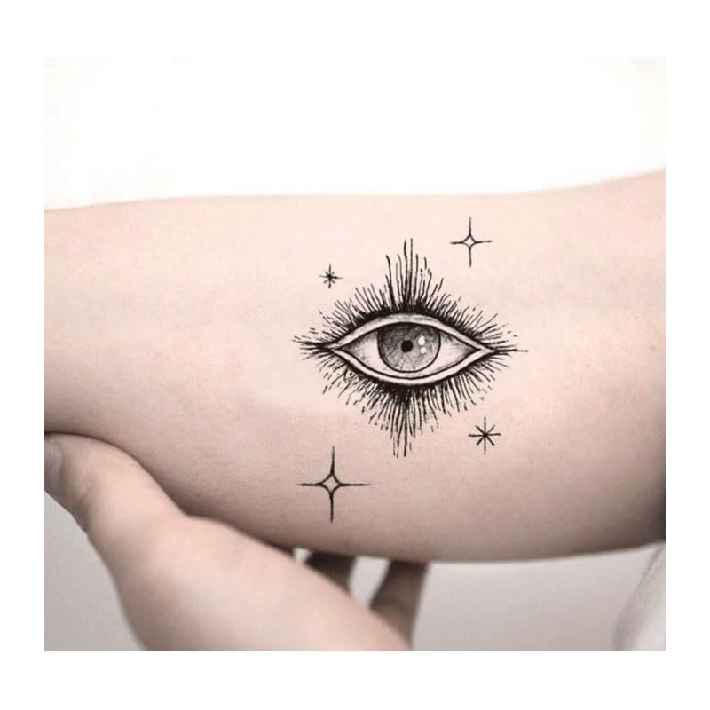 2 Piezas De Pegatinas De Tatuajes Temporales Ojo De Dios
