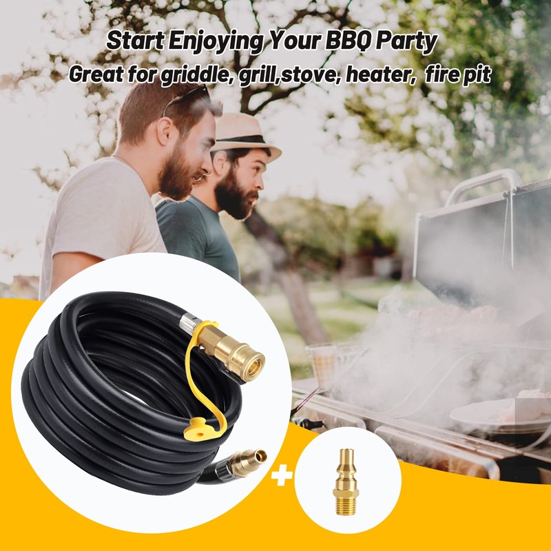 Bbcuepro 12FT RV Propane Quick Connect Hose - Quick Disconnect