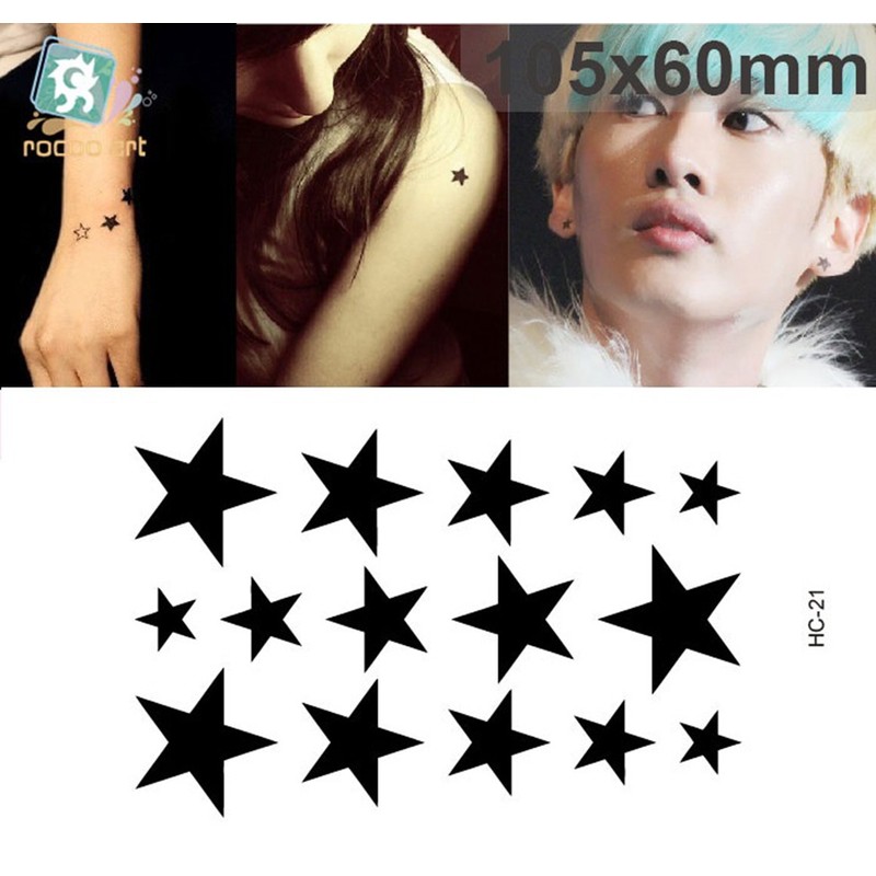 S.A.V.I 3D Temporary Tattoo Stars Design Size 10.5x6cm - 1pc,