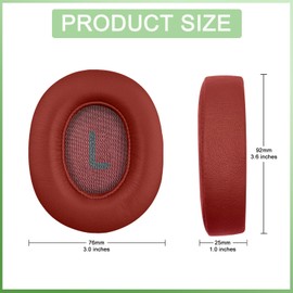 hopopower Replacement Ear Pads for JBL Tune 700(700BT)/ 710(710BT)/ 720(720BT)/ 750(750BT,750BTNC)/ 760(760NC)/ 770(770NC) Wireless Over-Ear Headphones, JBL Earpad Ear Cushions Ear Cups Cover (Red)