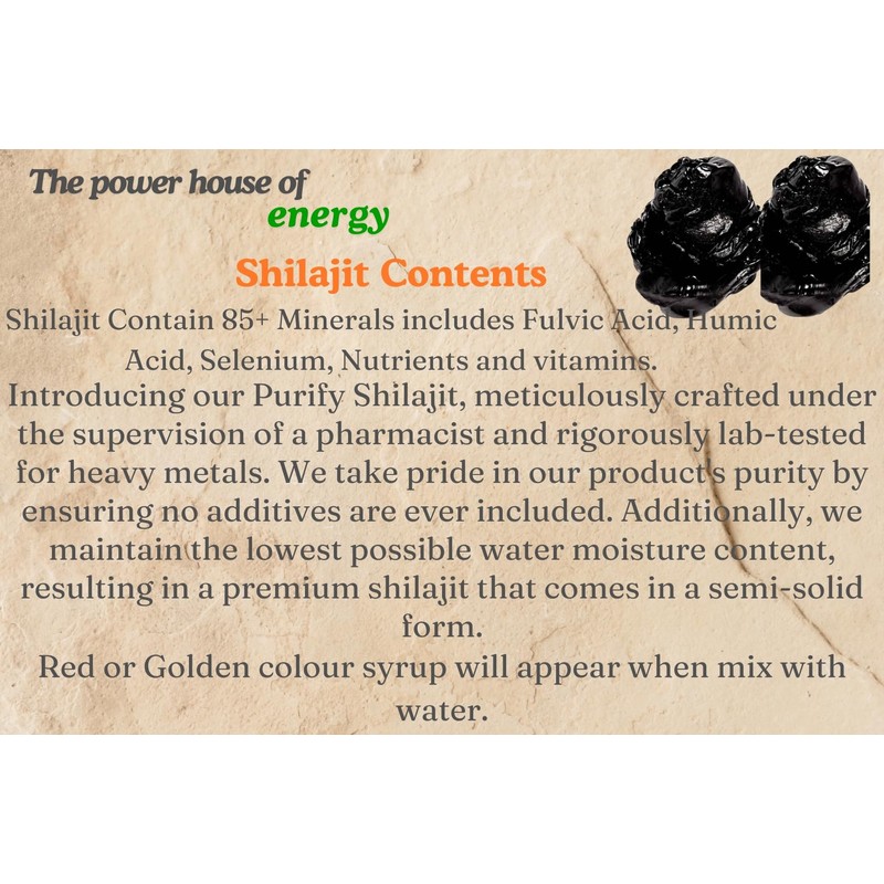 Pure Himalayan Shilajit Resin with Fulvic Minerals & Humic Acid